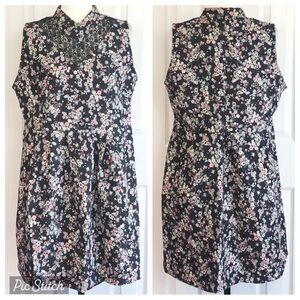 NWT Alison Andrews Black Floral Jacquard Lace Fit & Flare Dress XL